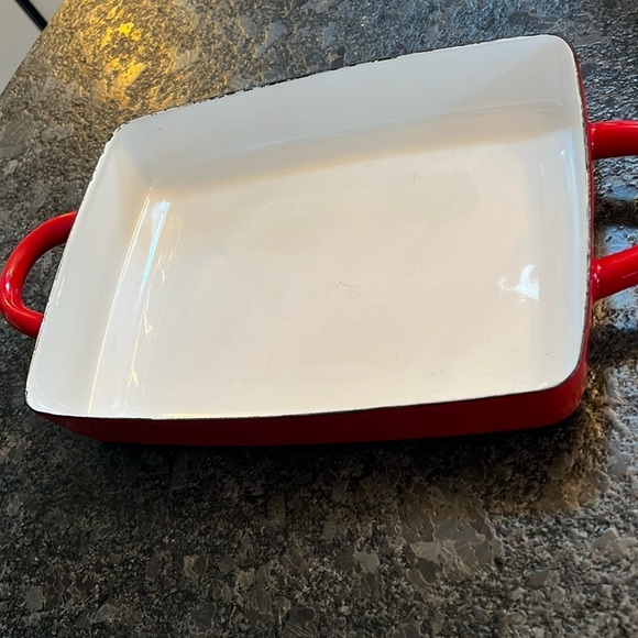 Dansk Kobenstyle Red Enamel Casserole Baking Dish 11” x 8” - Picture 5 of 6